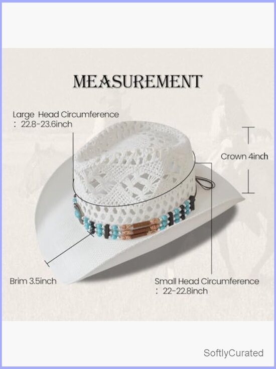 Wide Brim Woven Straw Cowboy Hat with Decorative Band main image 6